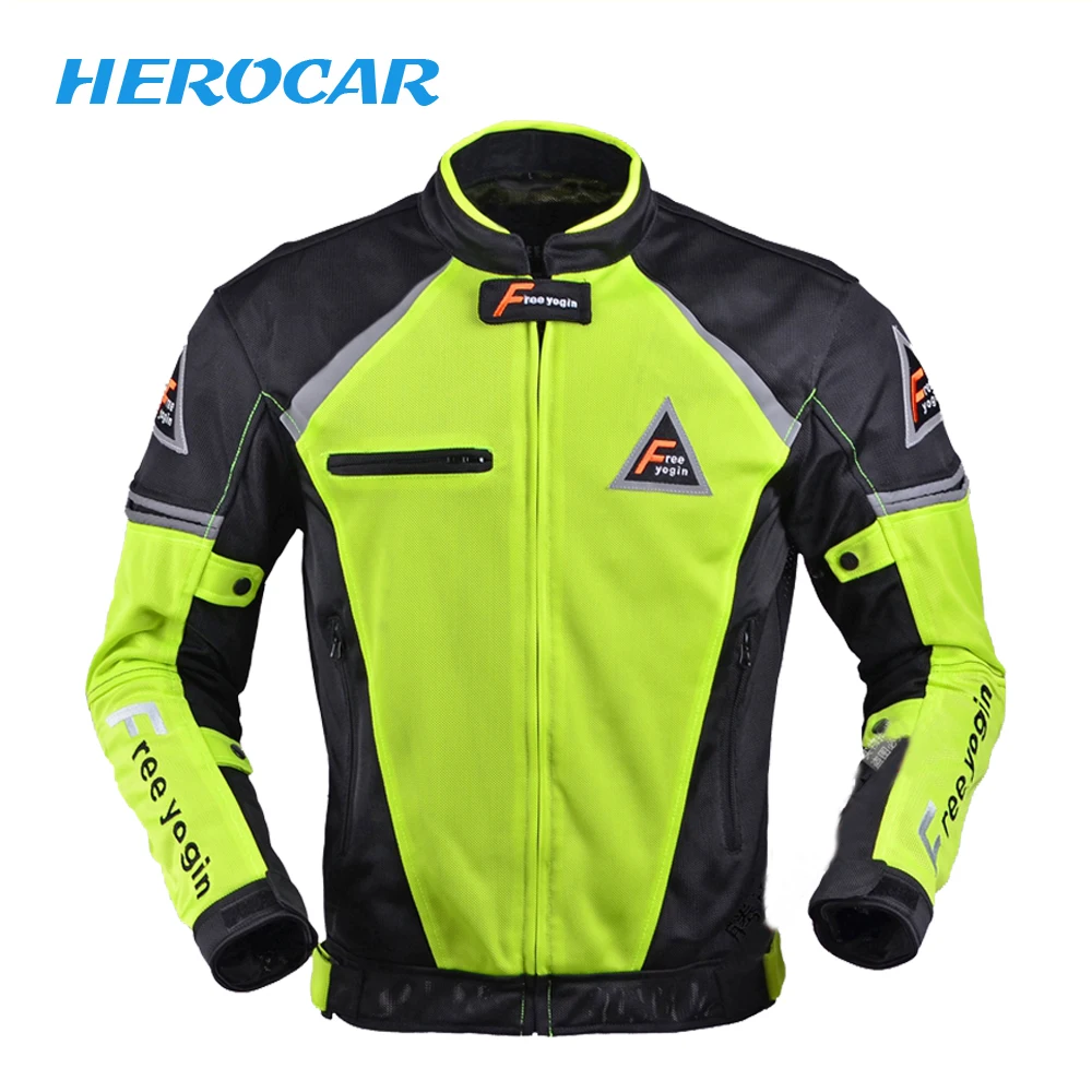 Green 409 Мотоциклетная куртка Chaqueta Мото куртка летняя дышащая Мотоцикл Мотокросс Гонки куртка для верховой езды мотоциклетная Броня - Цвет: Green 409