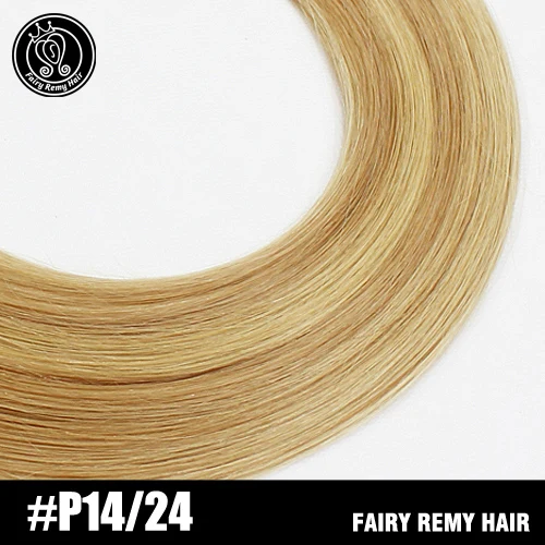 Сказочные волосы remy 0,8 г/локон 16 дюймов Remy микро бусины для наращивания волос в нано кольцах ссылки российские натуральные волосы Платина блонд цвет 40 г - Цвет: P14-24