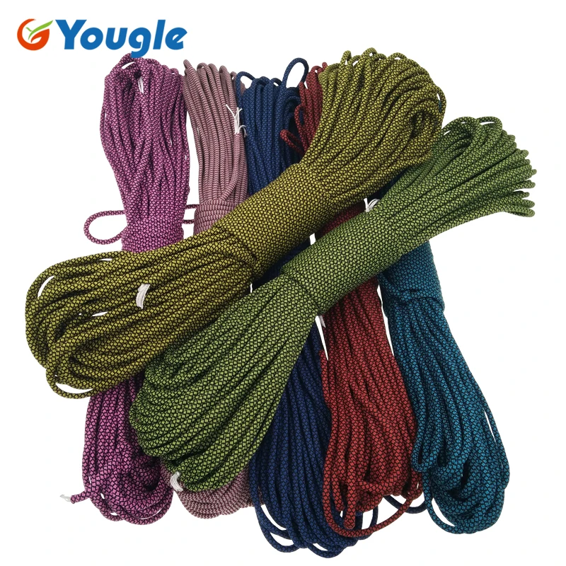 

YOUGLE 550 Paracord Parachute Cord Lanyard Rope Mil Spec Type III 7Strand 100FT Climbing Camping survival equipment 193-199