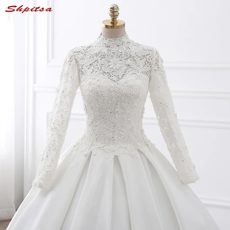 Long Sleeve Lace Wedding Dress Ball Gown Gowns Weeding Weding High Neck Bridal Bride Dresses Weddingdress | Свадьбы и торжества