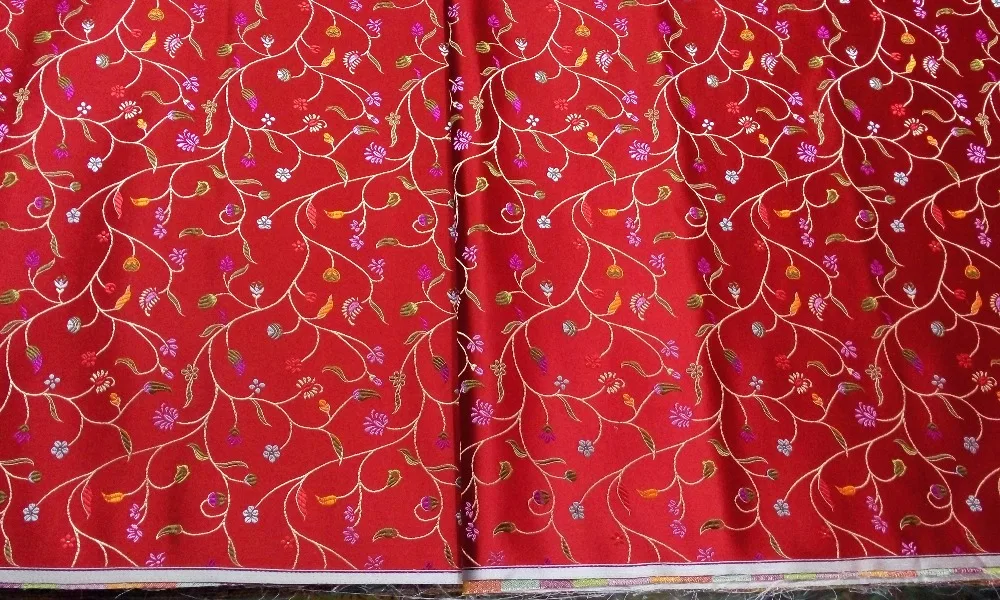 Китайская шелковая парча тканая Дамасская ткань чонсам подушка красная задняя