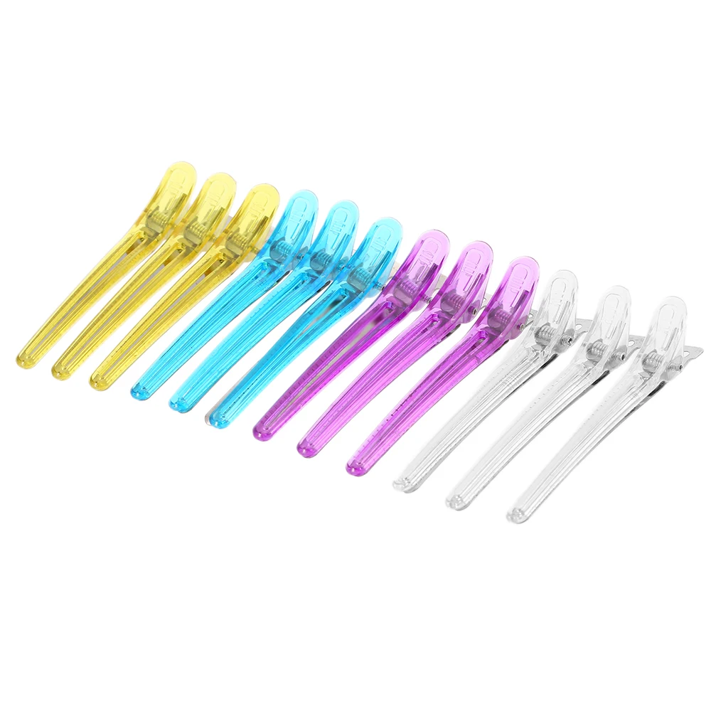 12Pcs/set Colorful Hair Grip Clips Professional Hairdressing Sectioning Cutting Clamps Salon Styling Tool | Красота и здоровье