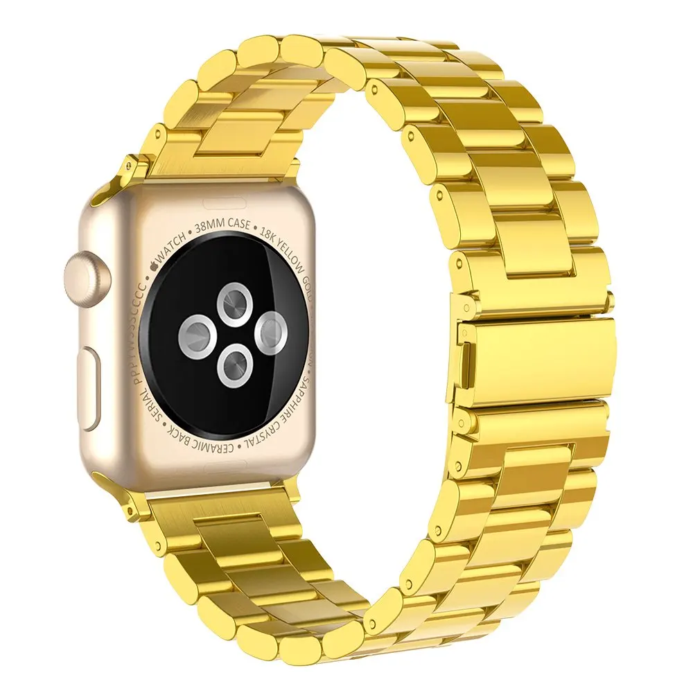 Металлический ремешок Correa для Apple Watch Series 1 2 3 4 умный фитнес-браслет 38 мм 42 мм Pulsera ремешок смарт-Аксессуары - Цвет: Gold