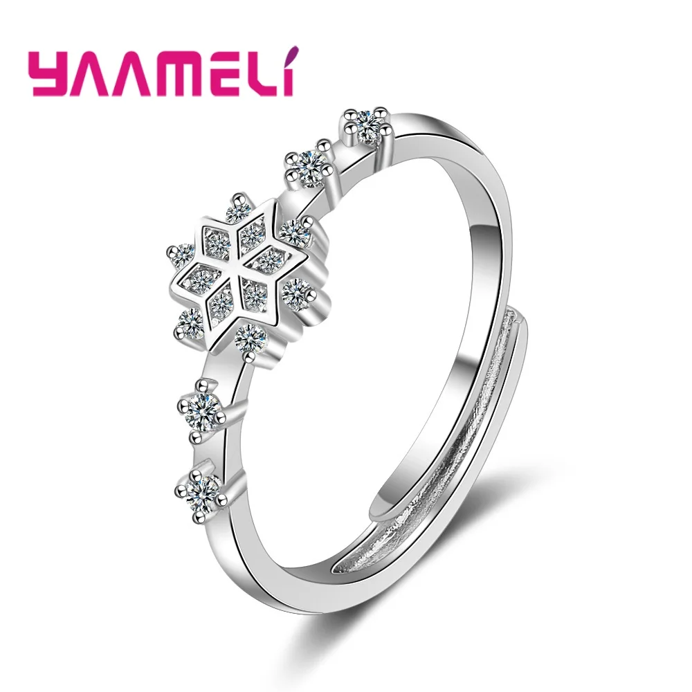 

Fine 925 Silver Chaming Resizable Finger Ring for Men Women Shining Clear CZ Austria Crystal Stars Design Gifts Korea Jewelry