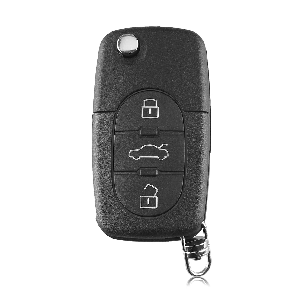 KEYYOU 5x3 кнопки флип автомобильный чехол для ключей оболочка брелок для Audi TT A4 A6 A8 Quattro с лезвием CR1620 держатель батареи
