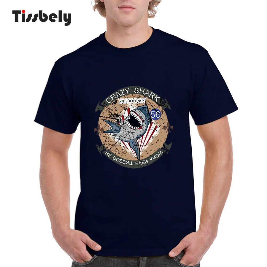 Tissbely Cotton Vintage T-shirt Men He Dont Never Know O Neck Plain T Shirt for Blue | Мужская одежда