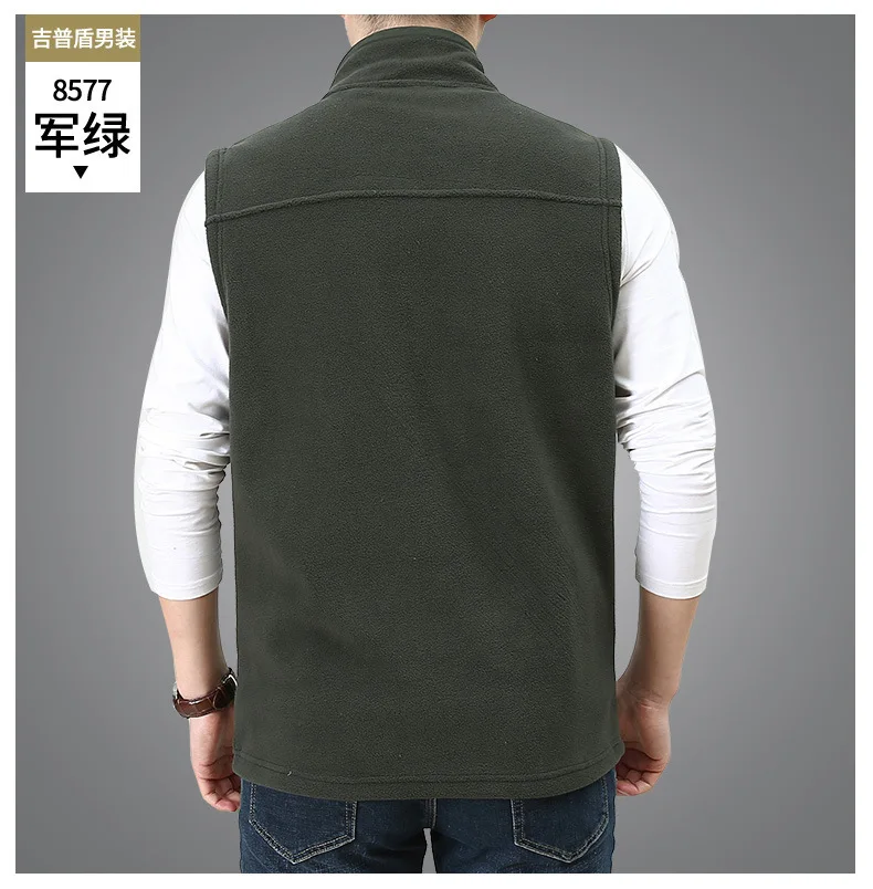 4XL мужской тонкий весенне-осенний теплый флисовый жилет для спорта на открытом воздухе, большой размер, Свободный жилет без рукавов для рыбалки, походов, путешествий, теплый жилет
