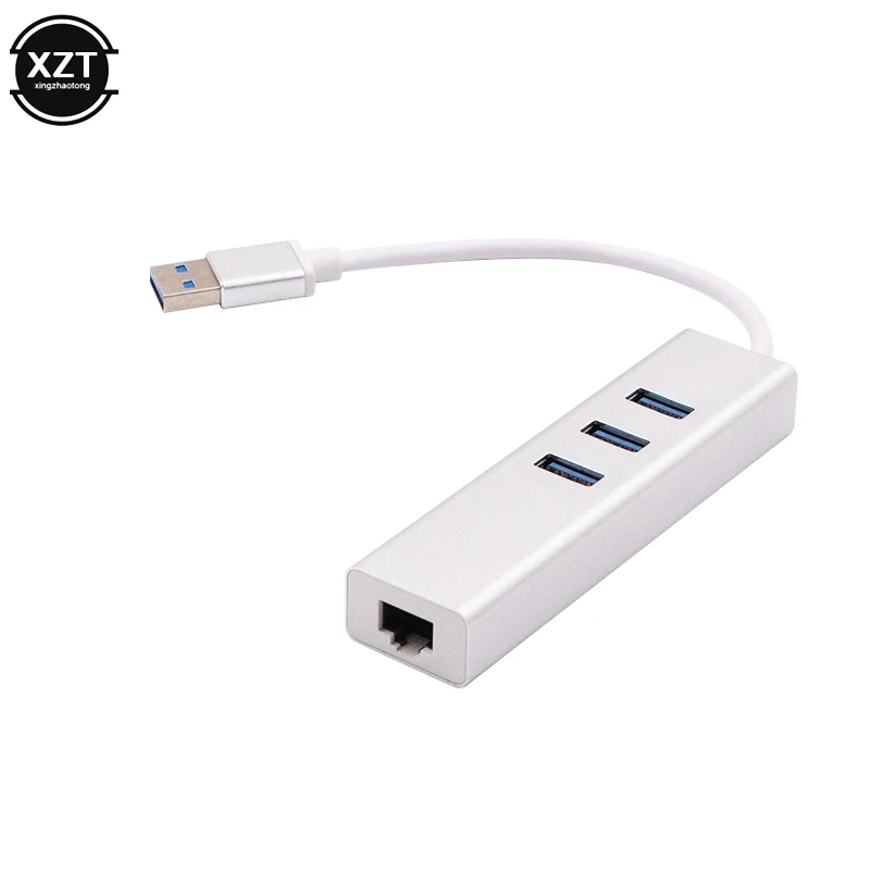 Сетевая карта Gigabit Ethernet RJ45 с 3 портами USB 2019 хаб разветвитель адаптер для ПК и