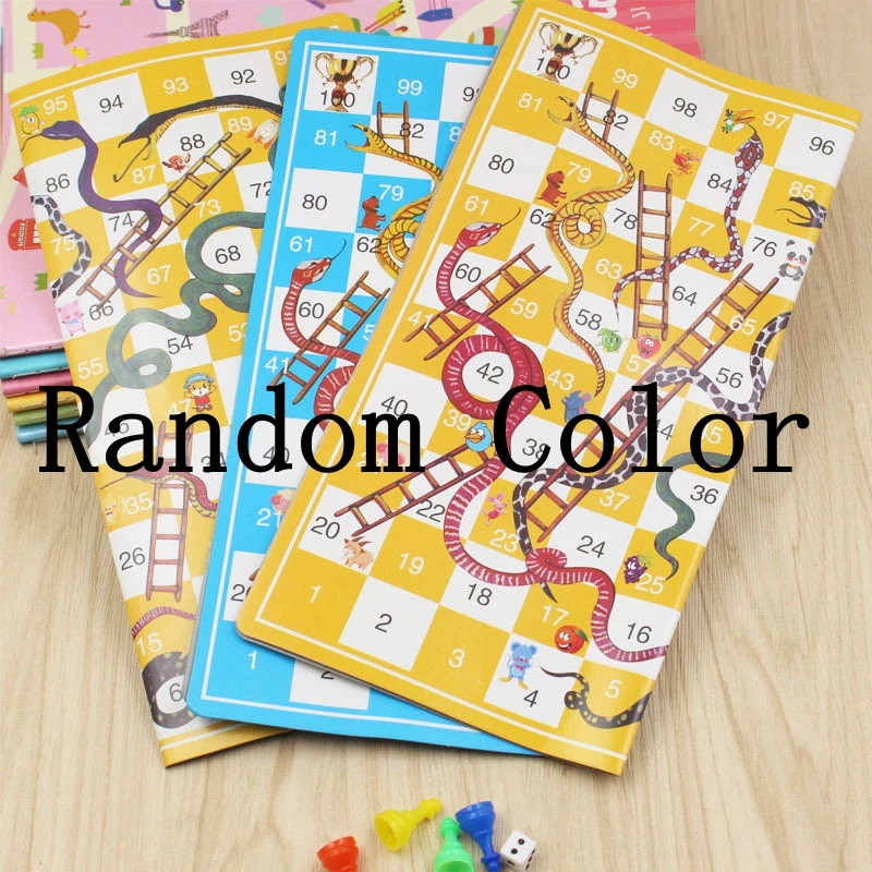 Random Color 1 шт. змея лестница настольная игра полет шахматы Смешные Развивающие игрушки для детей Детские игрушки для взрослых семейные вечерние игры 25,8*25,8 см - Цвет: Random Color