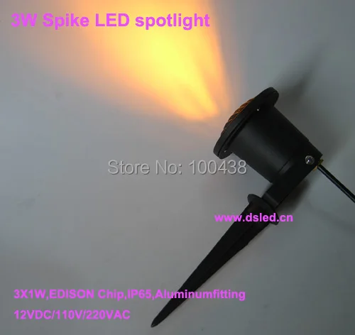 

Free shipping ! Anti glare,high power 3W LED spotlight with spike,LED lawn light,EDISON Chip,2-Year warranty,110V/220VAC