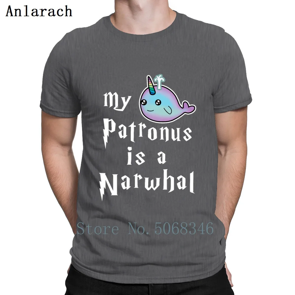 Футболка с принтом My Patronus Is A Narwhal Lovers сезон весна осень кавайная футболка