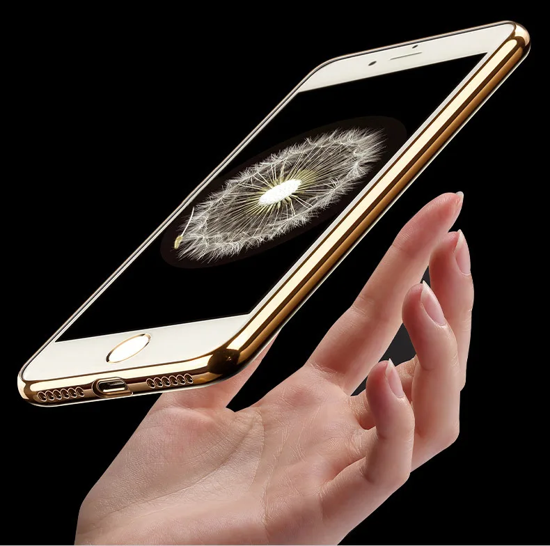 TPU Soft Plating Crystal Clear Silicone for Apple iphone 5 5s 6 6s 7 plus 8 X phone case Funda Coque Shell |