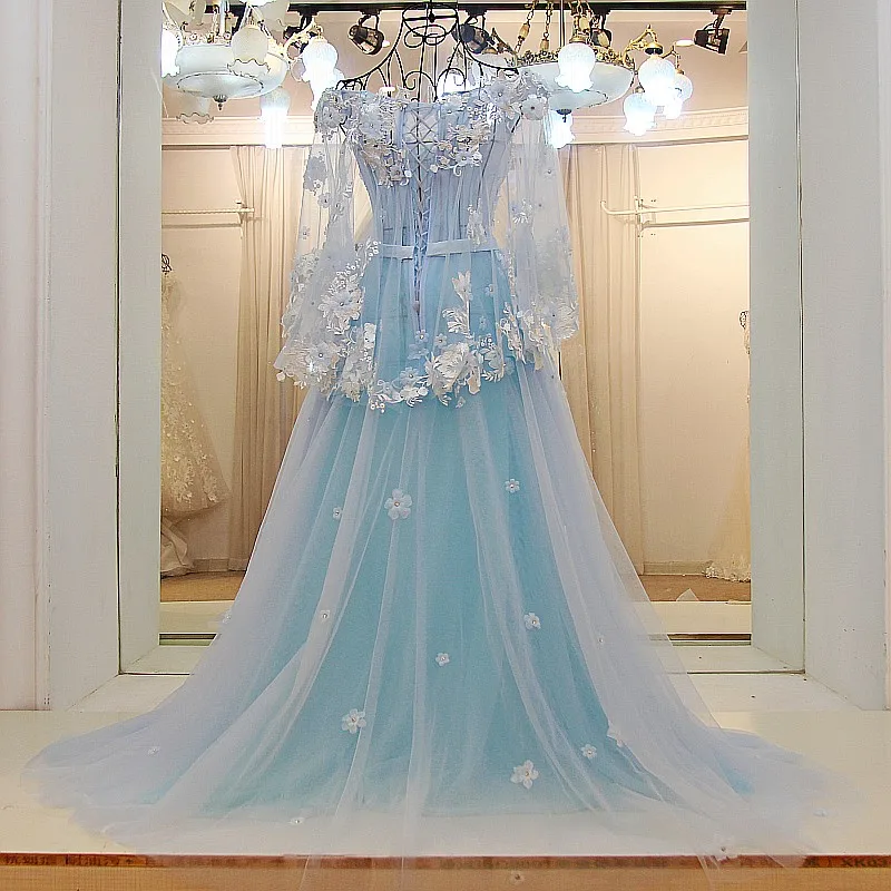 LS65441 длинное платье вечернее длиной до пола выпускного вечера с цветами