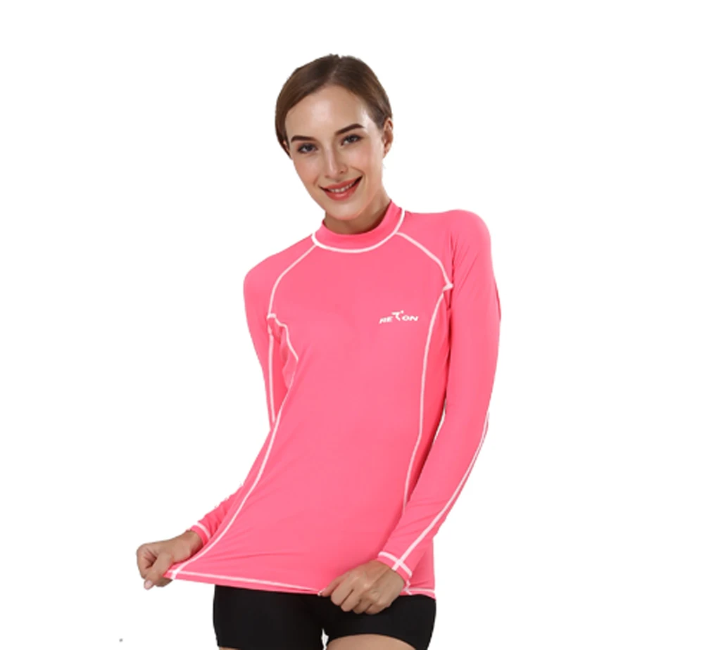 Realon купальники женские Rashguard с длинными рукавами Топ UPF 50+ Xspan для плавания дайвинга сёрфинга Солнцезащитная рубашка для девочек Купальники