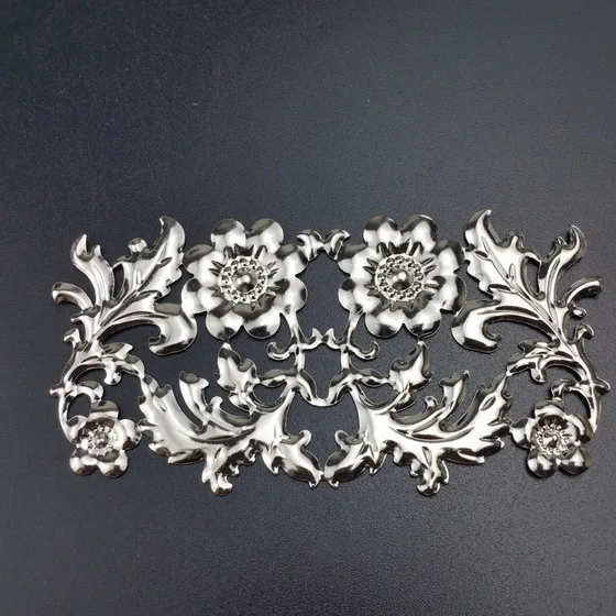 rhodium42x86mm 10pcs Филигранный металлический цветок ветка ломтик Подвески установка ювелирных изделий DIY компоненты ремесла украшения упаковочная коробка аксессуары для косплея - Цвет: rhodium42x86mm 10pcs