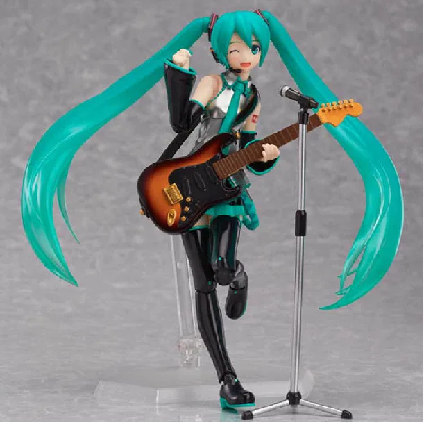 Новый FIGMA 200 Хацунэ Мику гитара версия аниме 15 см фигурку модель игрушки
