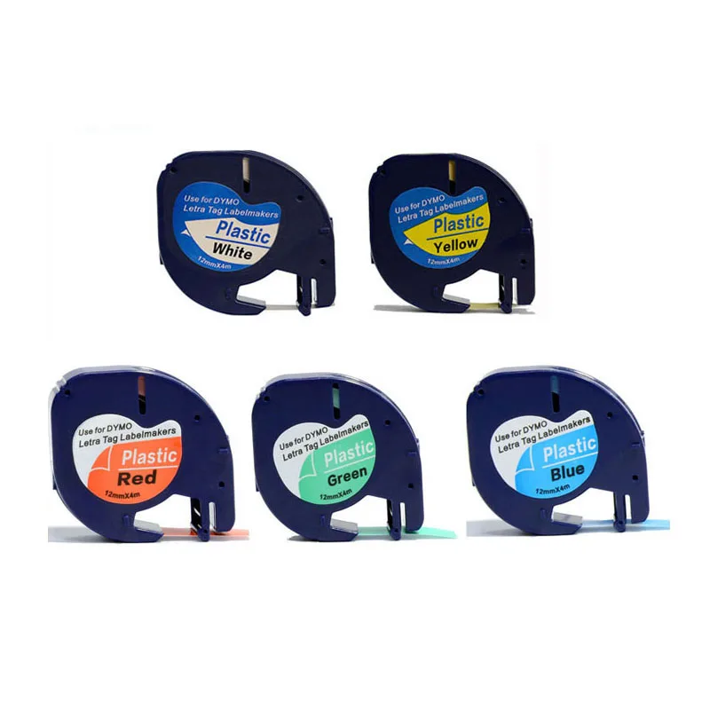 Бесплатная доставка 5PK разноцветная лента DYMO LetraTAG 91200 91201 91202 91203 91204 белый желтый