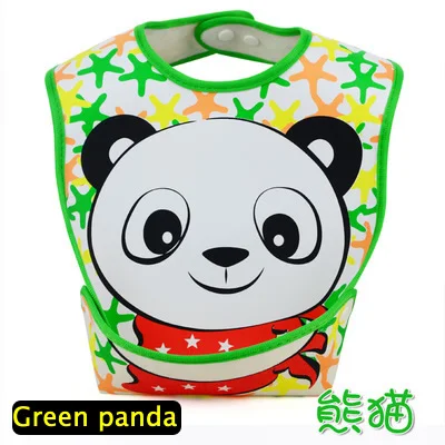 Green panda 1 шт. непромокаемые детские нагрудники ПВХ нагрудник для младенцев Водонепроницаемый для малышей-сарафан для детей в возрасте от 9~ 36 месяцев Детские WZ18 - Цвет: Green panda