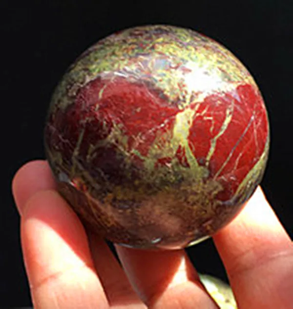 

1PCS Natural Gemstone Dragon Blood Stone Sphere Crystal Ball Healing Reiki Crafts Stone ball