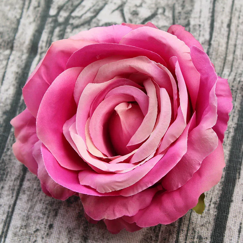 Dark pink 3 шт. 13 см happy rose Высокое качество искусственная Цветочная подделка цветок свадебный автомобиль вечерние праздничные цветок для домашнего декора стены DIY - Цвет: Dark pink