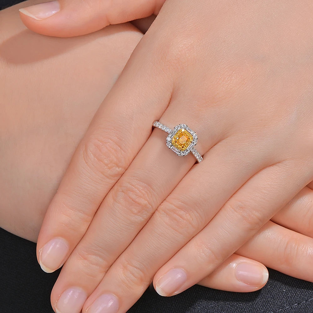 CaiMao 14KT/585 Белое золото 0.81ct натуральный бриллиант обручальное кольцо ювелирные