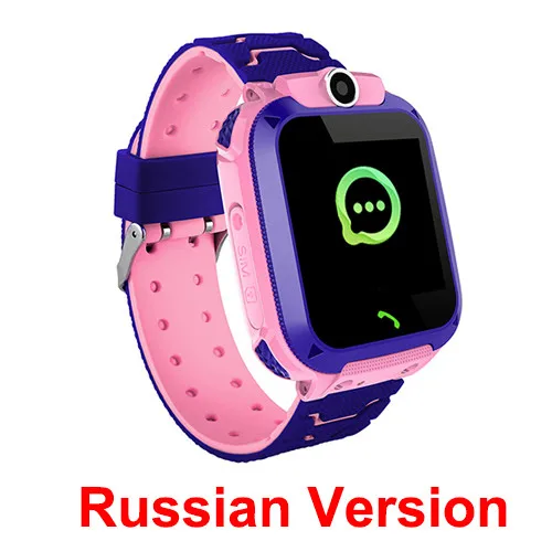 Russian version Pink S12 Смарт-часы Детские IP67 водонепроницаемые спортивные умные часы Android Дети SOS Вызов Smartwatch с камерой sim-карты HD сенсорный экран - Цвет: Russian version Pink