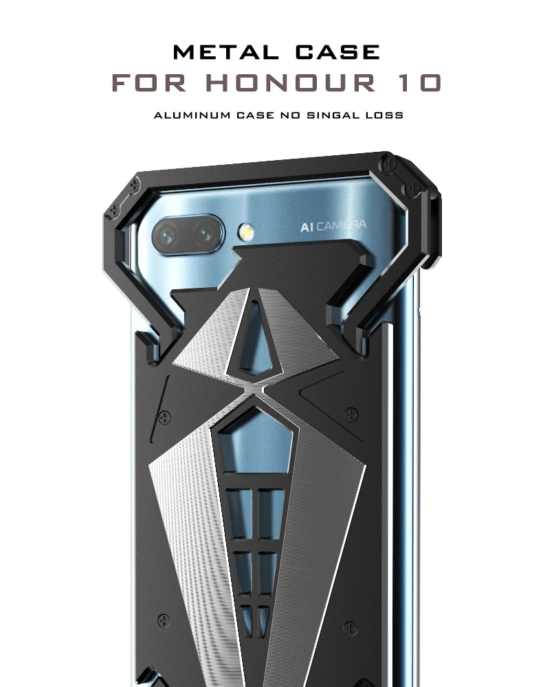 

Роскошный Алюминиевый металлический чехол для Huawei Honor 10, мощный противоударный чехол-бампер с металлической рамкой для Huawei Honor 10