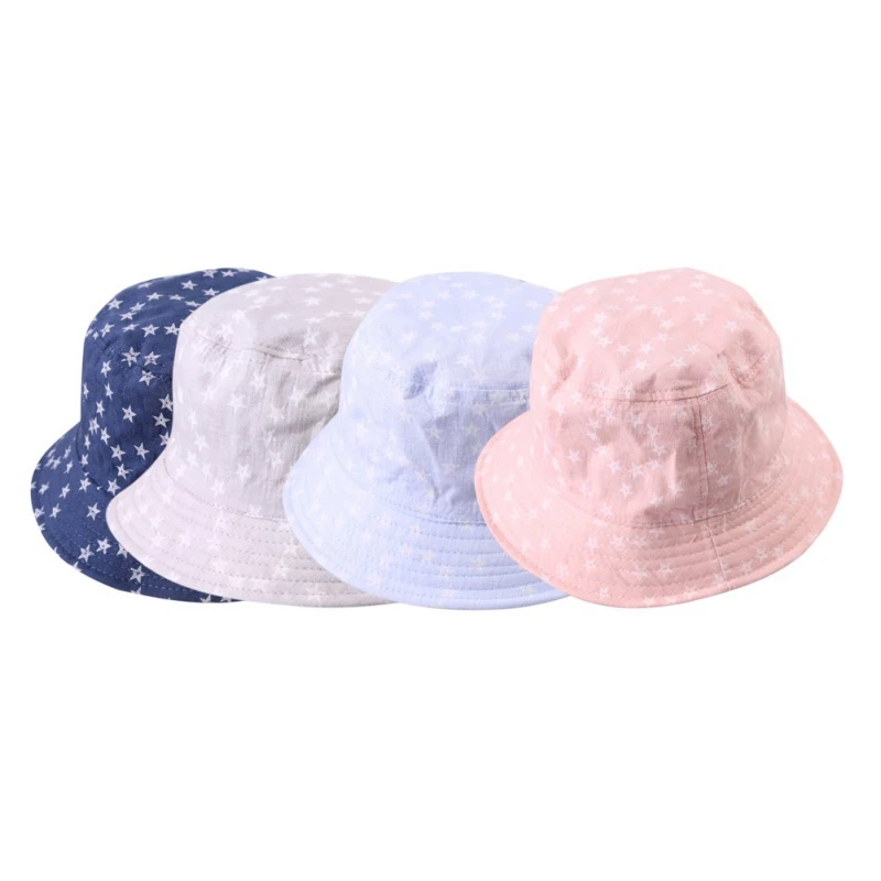 Summer Baby Girls Toddler Star Pattern Bucket Hats Caps Reversible Sun Headwear For Spring | Детская одежда и обувь