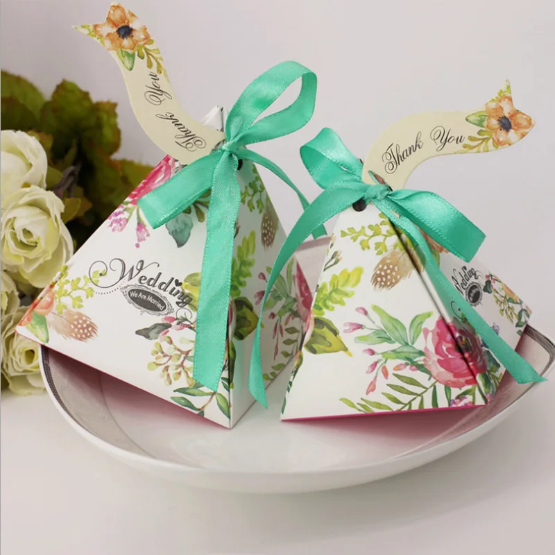 20 шт./лот коробки для конфет с цветочным рисунком коробка печатной бумаги подарок