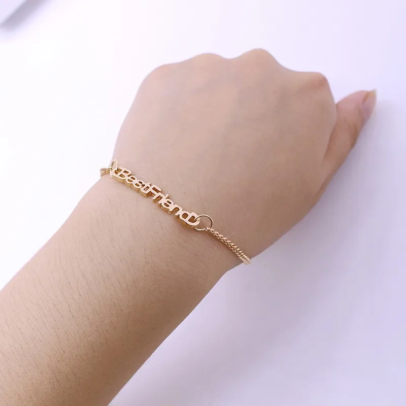 SL032-Gold Модный браслет лучшие друзья Головоломка Сердце браслет для женщин золото серебро BFF браслеты и браслеты талисманы ювелирные изделия Рождественский подарок - Окраска металла: SL032-Gold