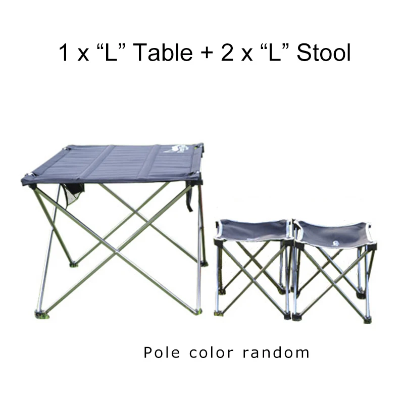 L Table x 2 L stool Пустыня и лиса кемпинг складной стул и табурет алюминиевый сплав открытый пикник для стула «сделай сам» и стол легкий барбекю рыболовные инструменты - Цвет: L Table x 2 L stool