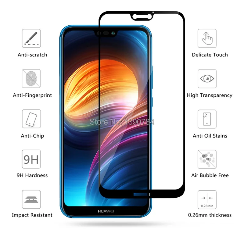 2 шт 2.5D полное покрытие закаленное стекло протектор экрана для huawei Nova 3E телефон