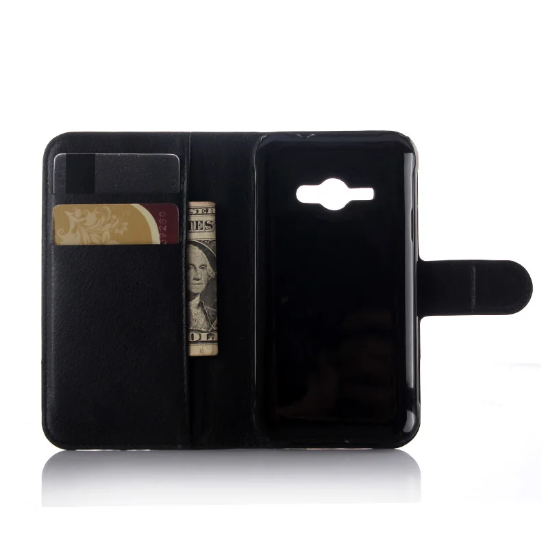 Роскошный чехол-бумажник из искусственной кожи с откидной крышкой для Samsung Galaxy J1