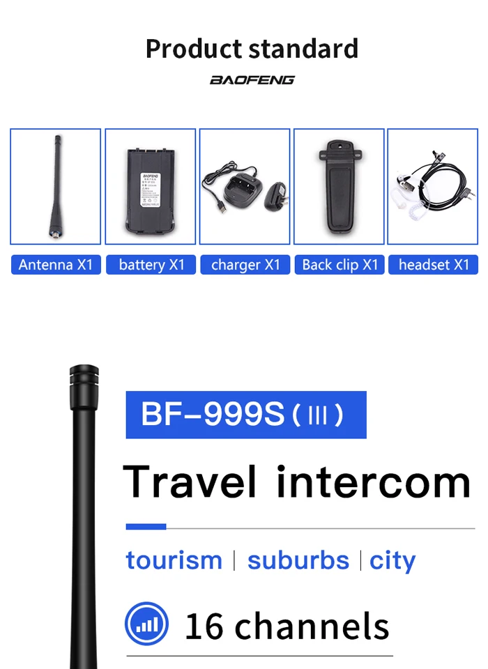 2 шт./лот BAOFENG 999S plus Walkie talkie UHF двухстороннее радио baofeng 888s UHF 400-470 МГц 16CH портативный приемопередатчик с наушником