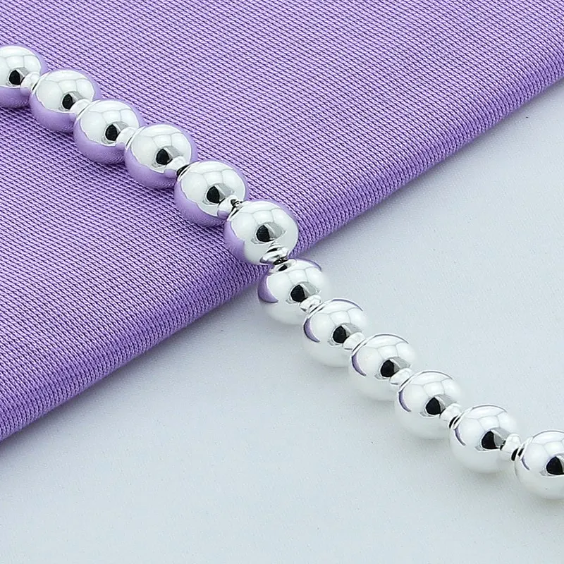 Женский и мужской Браслет манжета из серебра 925 пробы 10 мм|bangles for women|bead braceletbracelet