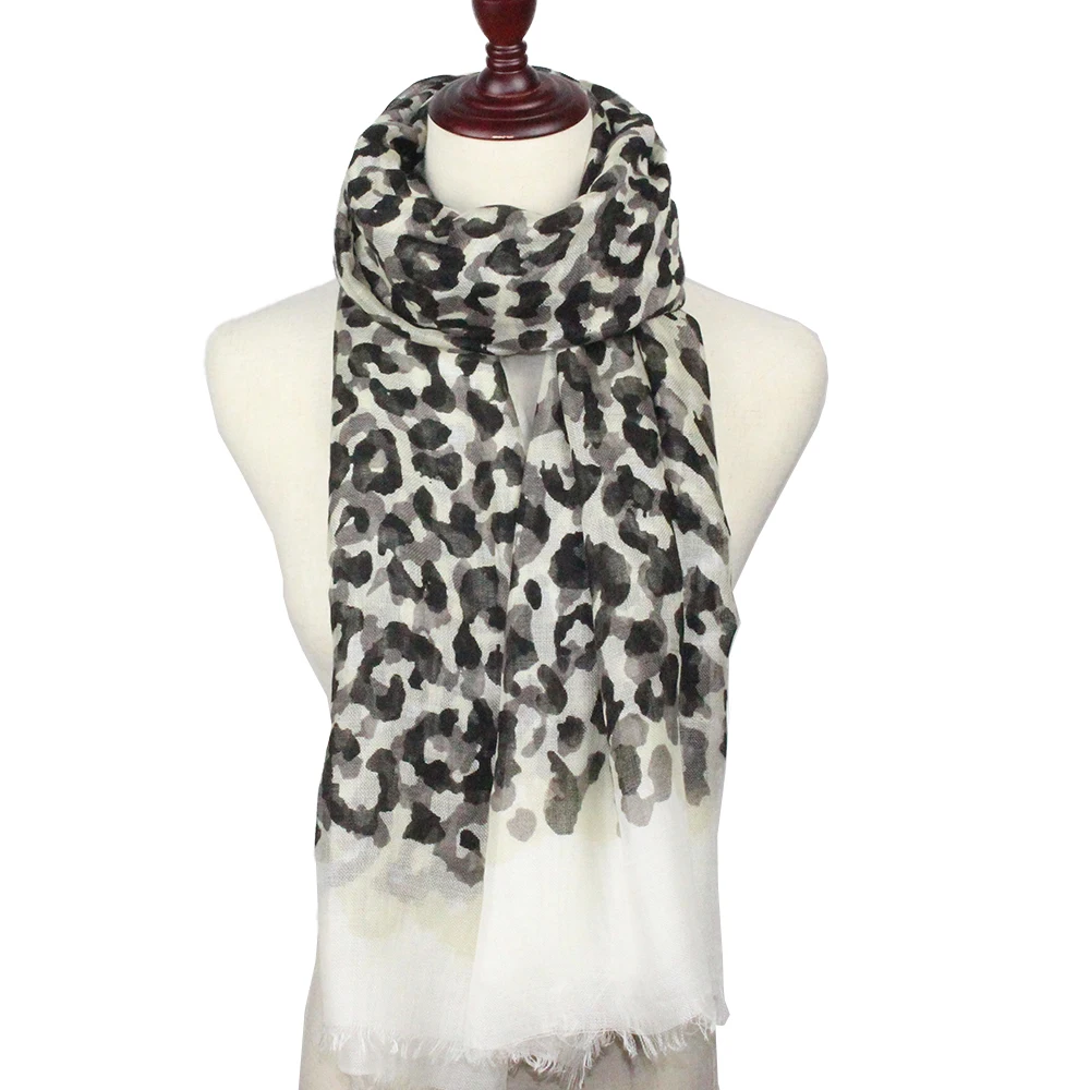 Шарф с леопардовым принтом женский модный дизайнерский брендовый шарф зимние