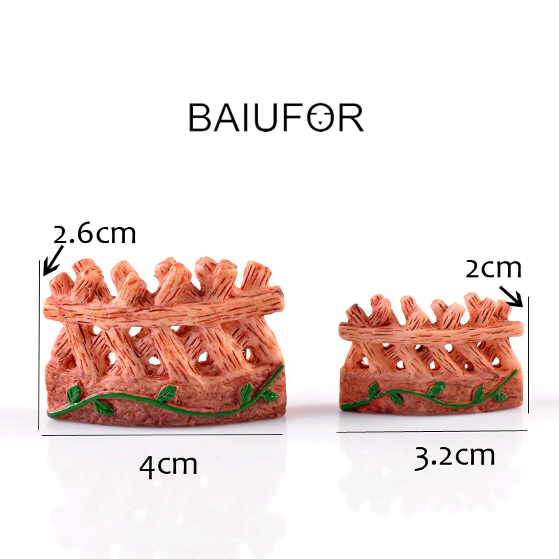BAIUFOR Miniature &amp Figurines Pastoral Fence Fencing Mini Garden Decor DIY Terrarium Moss landscape Material Flower Pot | Дом и сад