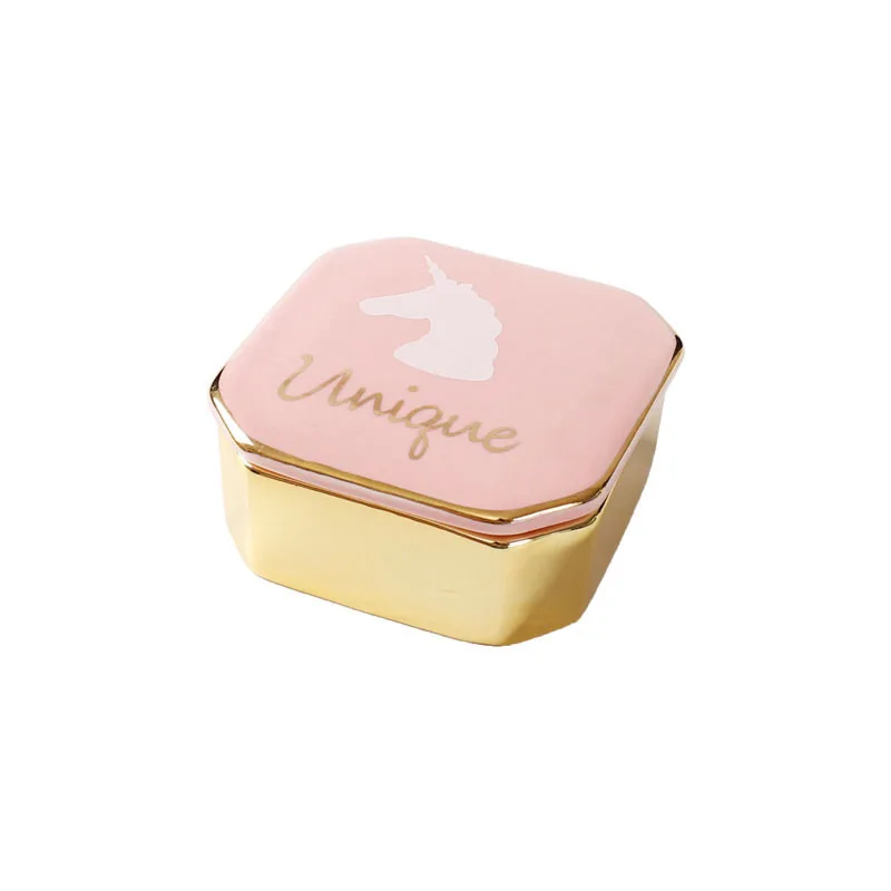 

Ceramic Plating Jewelry Storage Box Desktop Jewelry Box Plating Ceramic Ring Storage Box Necklace Stud Earring Storage Tank