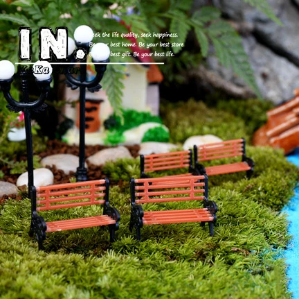 Милая искусственная скамейка домашний декор искусственные украшения для сада