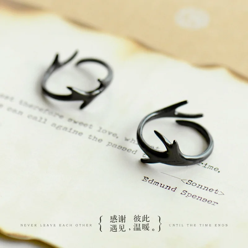 Оригинальный Рог лося lovers'Rings 100% стерлингового серебра 925 ювелирные изделия