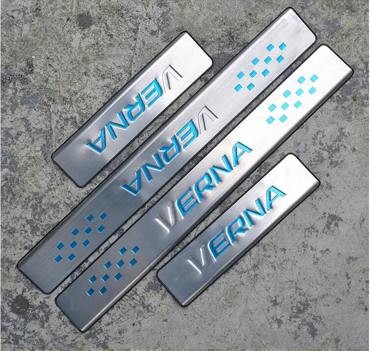 

High quality stainless steel inside external Scuff Plate/Door Sill Protector Sticker For 2010-2016 Hyundai Verna(8pc)