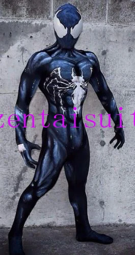 Venom symbiote, костюм Человека-паука, косплей, Хэллоуин, zentai, костюм, черный, Человек-паук, Супергерой, костюмы для взрослых/детей