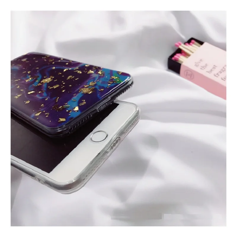 Fashion Marble Phone Case for iPhone X 7 7P 8 8P 6 6S Plus Gold Glitter Soft Tpu 7Plus XS MAX XR Cases Coque |