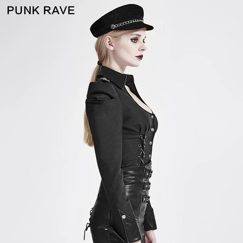 2017 new design punk rave military uniform blouse womens clothing shirt women y-685 | Женская одежда