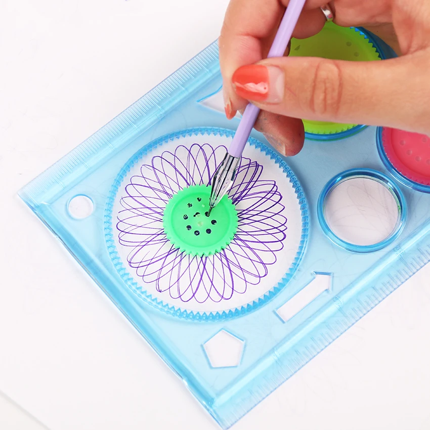 2 шт. детский набор для рисования|drafting tools|drafting rulerruler spirograph |