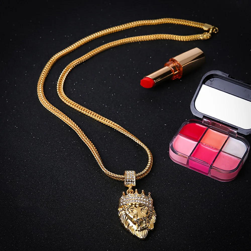 Ожерелье мужское ювелирные изделия кубинская цепочка Стразы с подвеской в виде