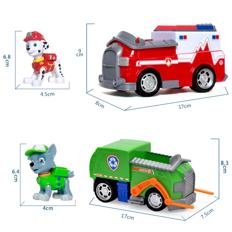 Paw Patrol собака Щенячий патруль автомобиль Patrulla фигурки Чейз Marshall Райдер литье под