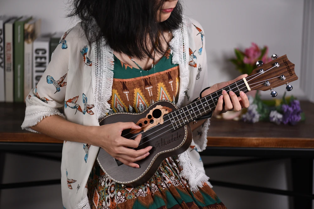 Ammoon укулеле 2" Акустическая Ukelele ель укулеле 4 струны гитары ra со встроенным эквалайзером пикап Рождественский подарок