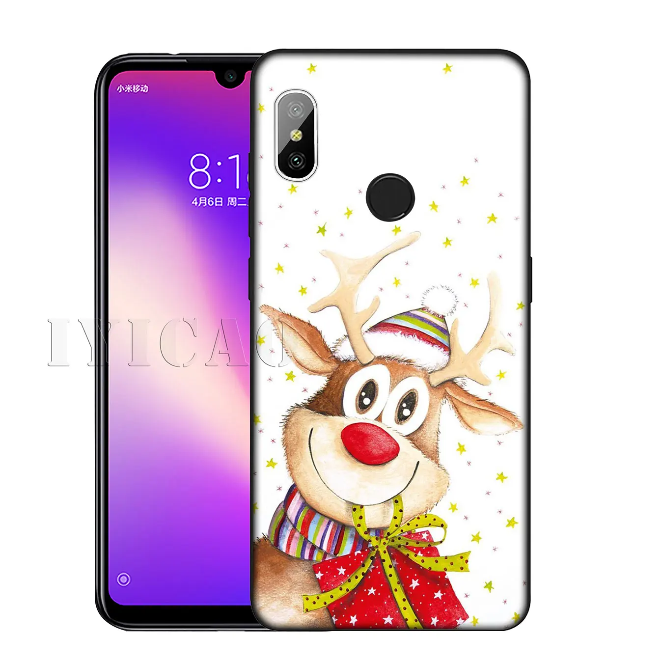IYICAO New Year Christmas Soft Silicone Phone Case for Xiaomi Redmi K30 K20 8A 7A 6A 5A S2 GO Note 8 8T 7 5 6 Pro Cover |