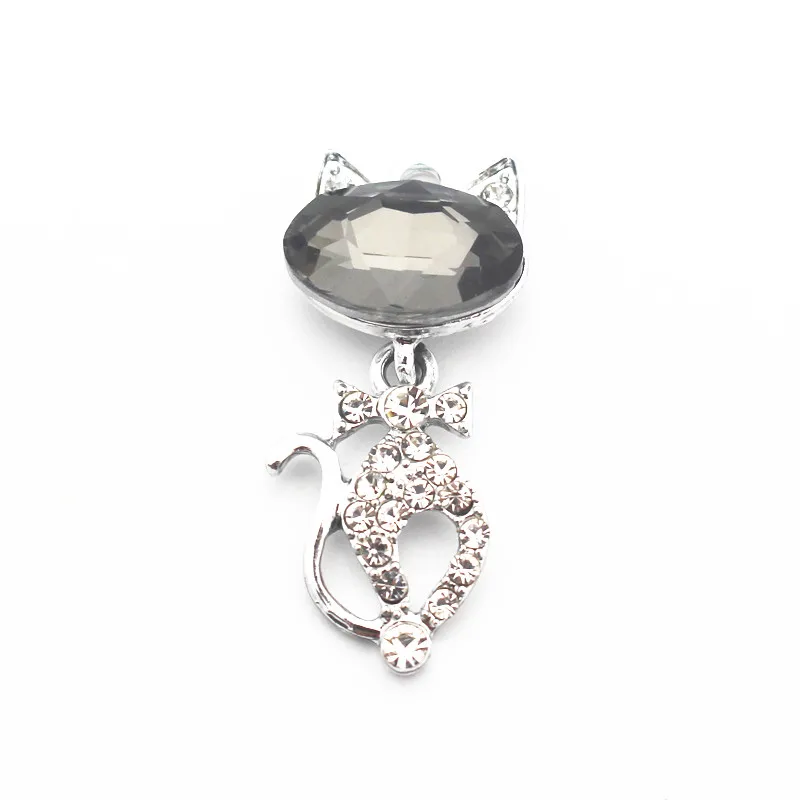 2018 Hot new 20pcs/lot pink cat Crystal dangle charms lobster clasp hanging charm for pendant&ampchoker floating jewelry | Украшения и